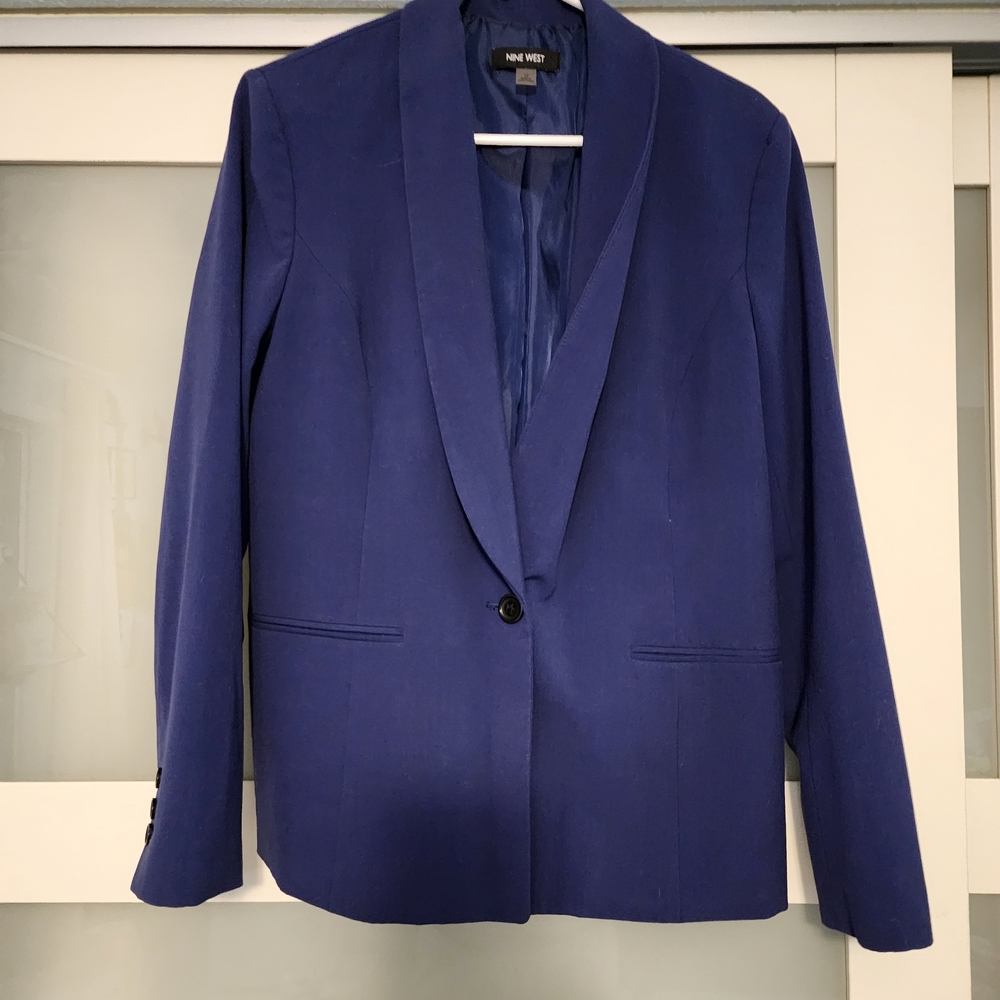 Nine West Women's Navy Single-Button Blazer